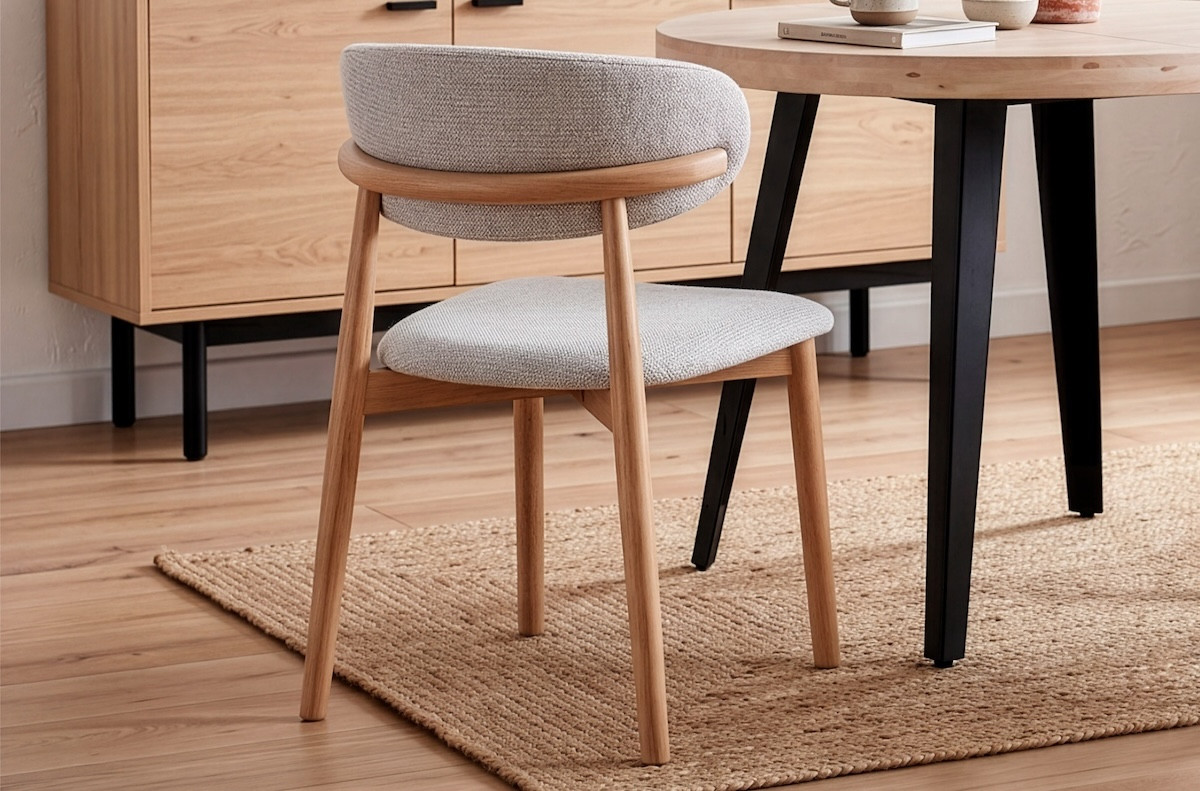 Chaise avec dossier enveloppant