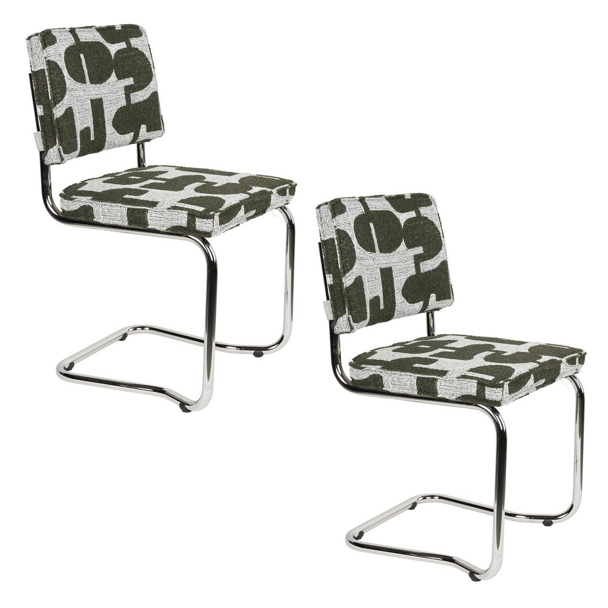 Lot de 2 chaises imprimé retro