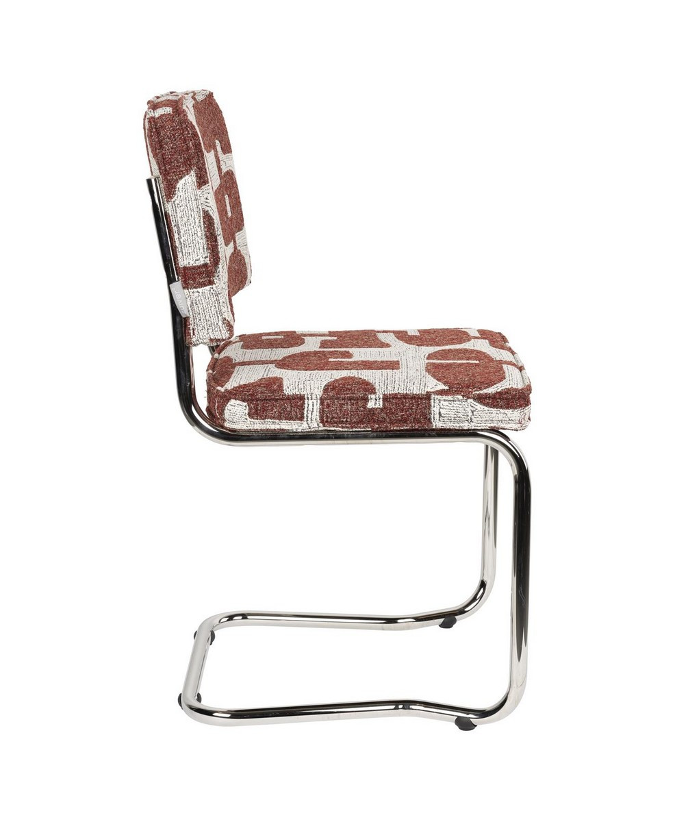 Ridge chair with retro printed upholstery