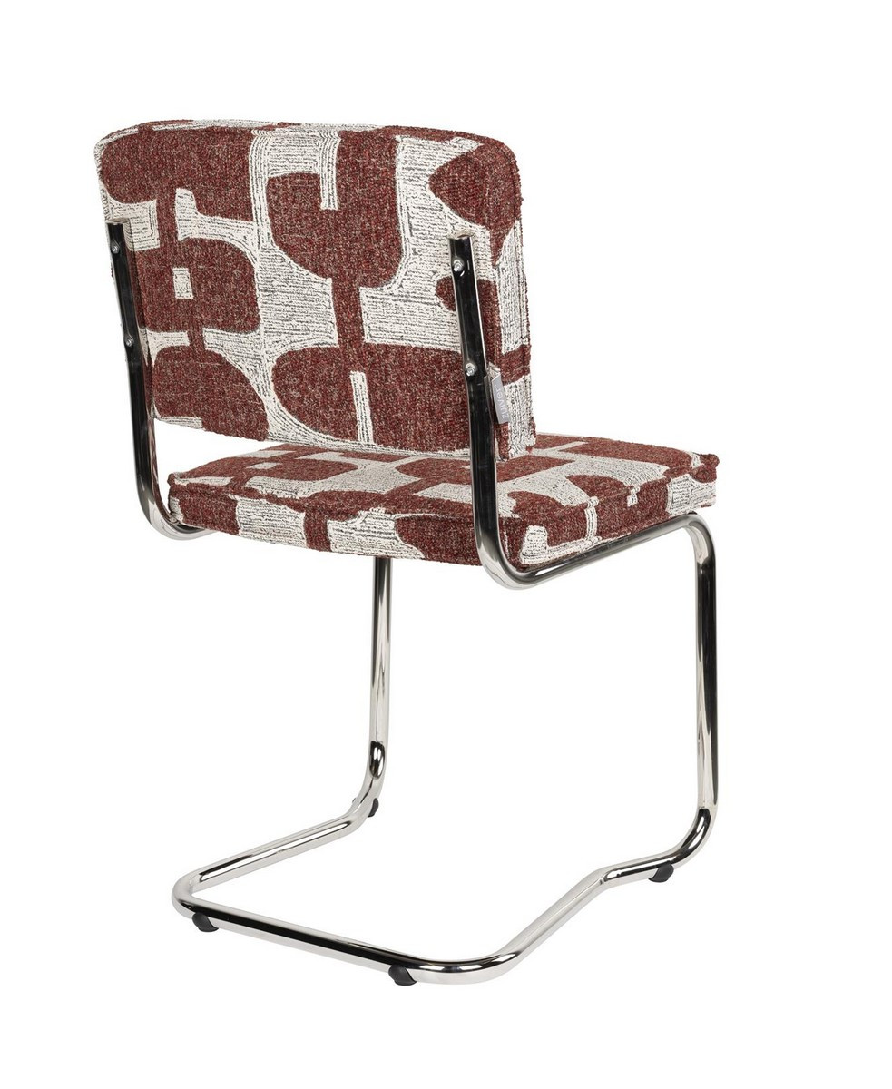 Ridge chair with retro printed upholstery