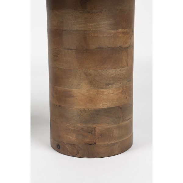 Coffee table in natural marble and mango wood - SAKI