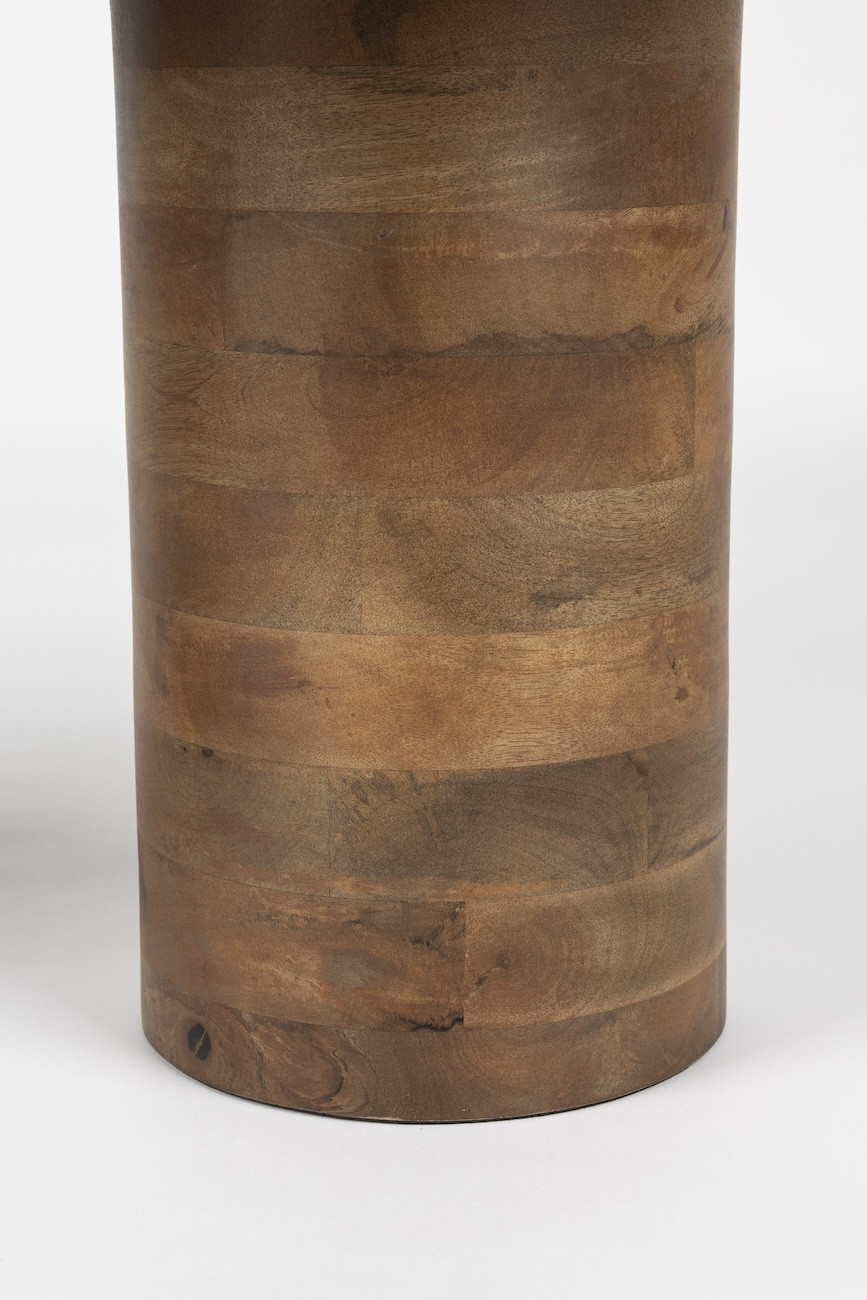 Coffee table in natural marble and mango wood - SAKI