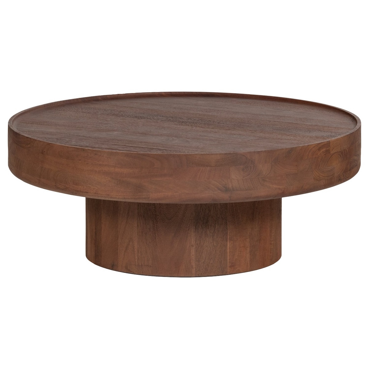 Table basse ronde en bois marron