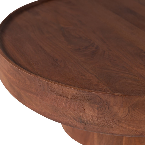 Table basse ronde en bois épais