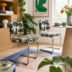 Ridge chair with retro printed upholstery