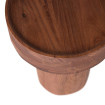 Round side table in brown mango wood - DARA
