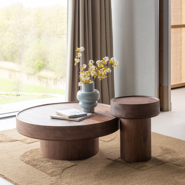 Table d'appoint en bois de manguier marron