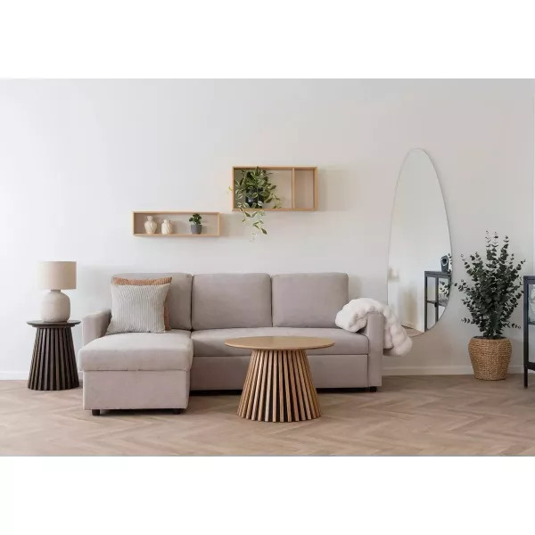 Canapé Angle gauche Belfast convertible tissu beige