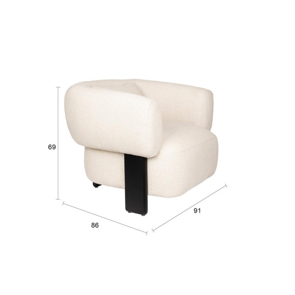 fauteuil beige Neil - dimensions