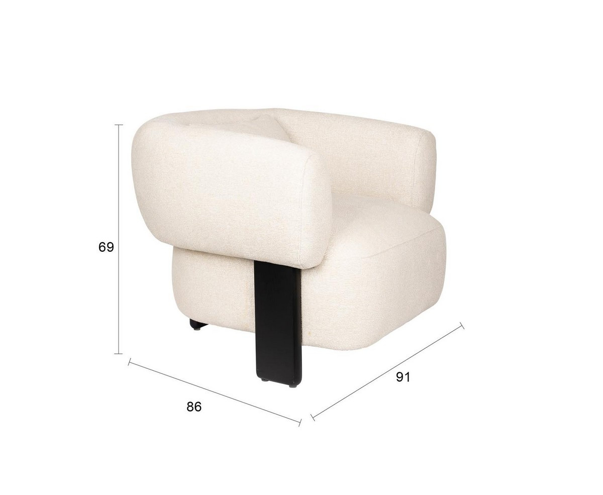 fauteuil beige Neil - dimensions