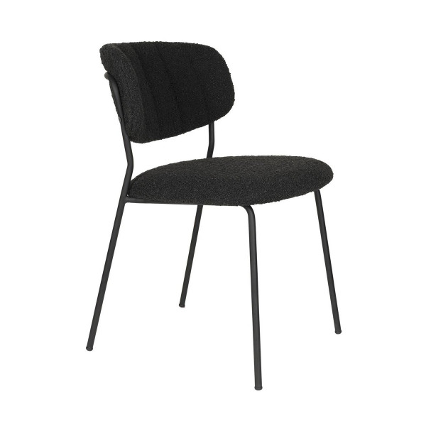 Chaise Bellagio en tissu bouclé noir