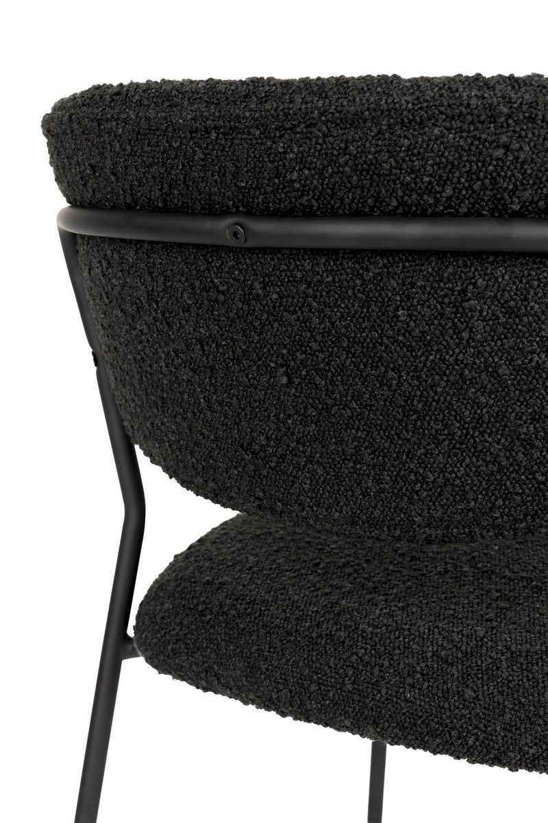 Chaise Bellagio bouclé noir