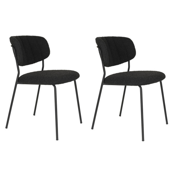 Chaises repas tissus noir Bellagio