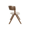 2 chaises en bois d'hévéa et tissu beige