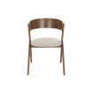 chaise en bois marron et tissu beige