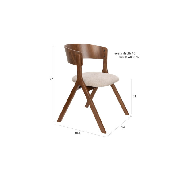 chaise de table en bois et tissu