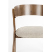 Lot de 2 chaises design en bois et tissu beige - BRESSO