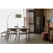 Lot de 2 chaises design en bois et tissu beige - BRESSO