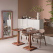 Table de bistrot carrée en bois pour cuisine ou salle à manger