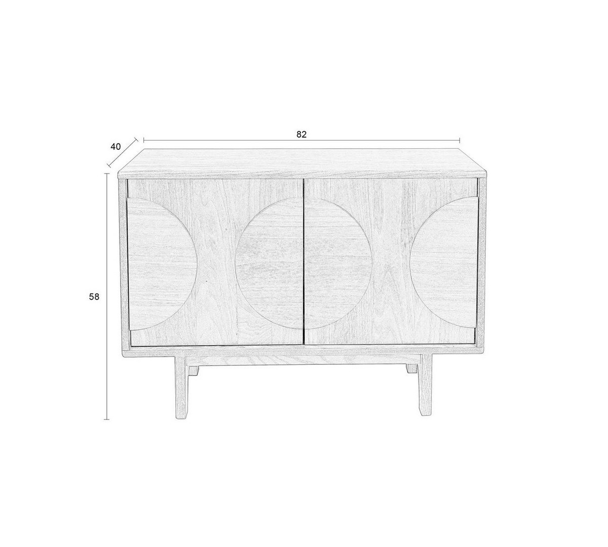 Buffet en Noyer 2 portes 82 cm - GROOVE