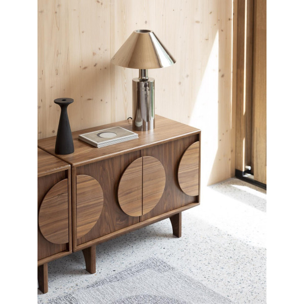 Buffet Groove avec 2 portes en Noyer - 2 meubles côte à côte