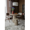 Sedia da pranzo in legno e tessuto beige - MARAIS, set da 2