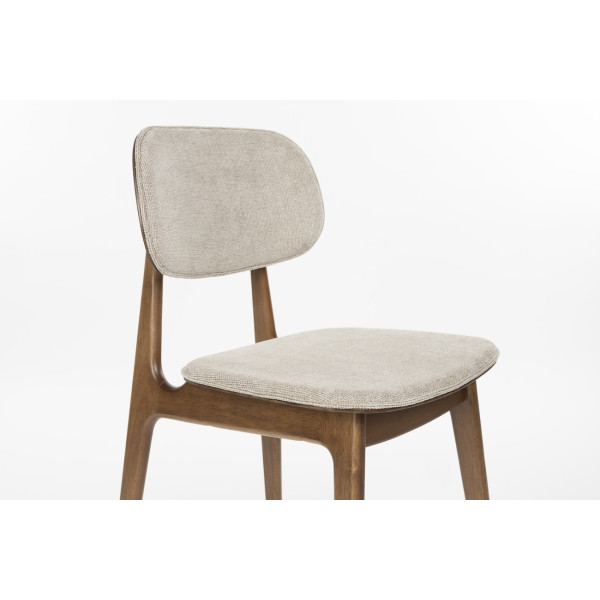 chaise design vintage tissu beige
