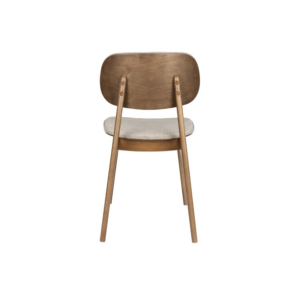 Sedia da pranzo in legno e tessuto beige - MARAIS, set da 2