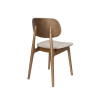 Sedia da pranzo in legno e tessuto beige - MARAIS, set da 2
