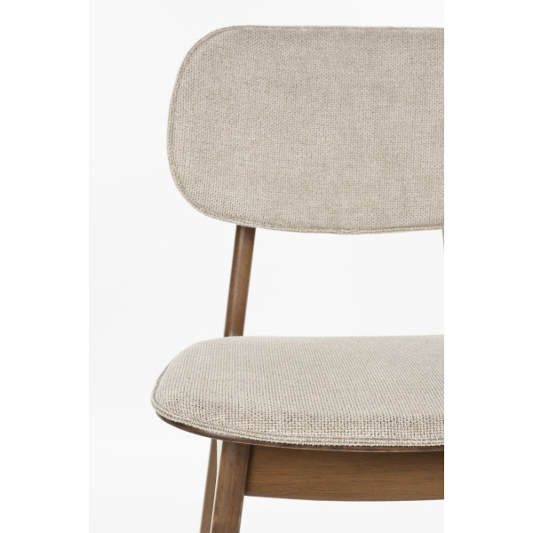 Sedia da pranzo in legno e tessuto beige - MARAIS, set da 2