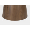 ALMIRA 115 cm Round Table in White Marble-Effect and Walnut