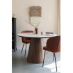 Table de repas ronde design noyer