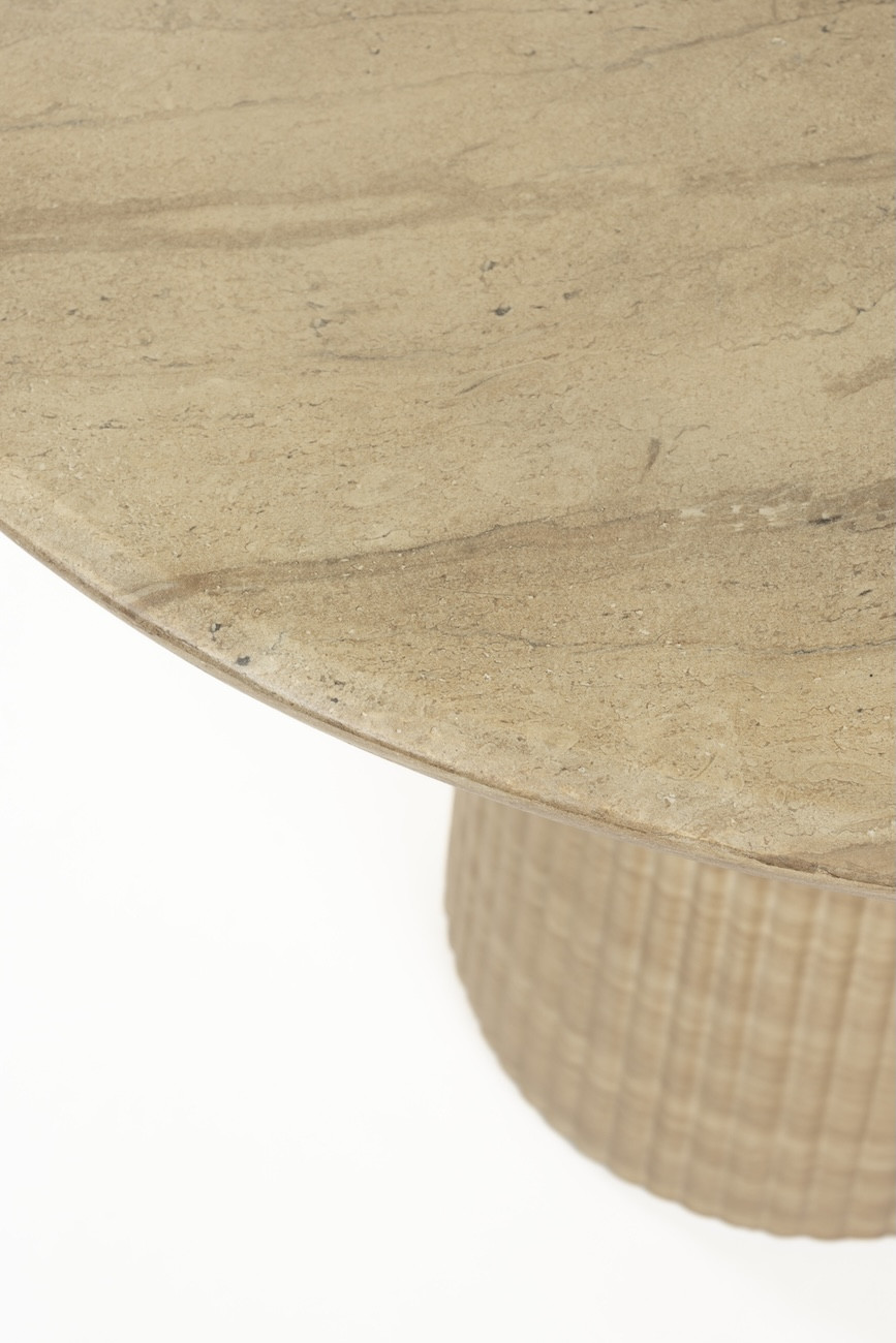 90 cm Round Stone-Effect Concrete Dining Table - BRISON Dutchbone