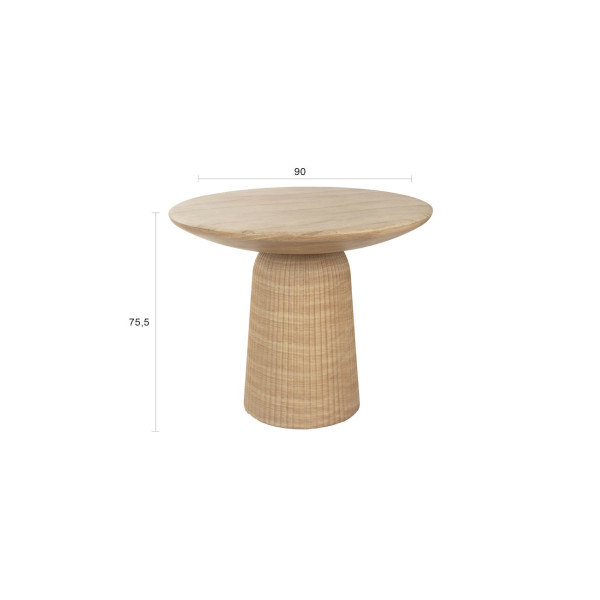 Table à manger ronde 90 cm en béton effet pierre - BRISON Dutchbone