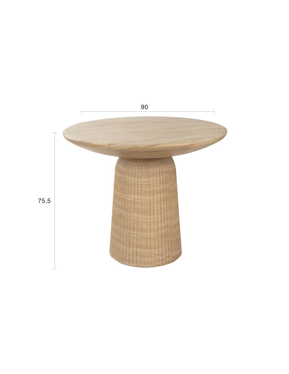 90 cm Round Stone-Effect Concrete Dining Table - BRISON Dutchbone
