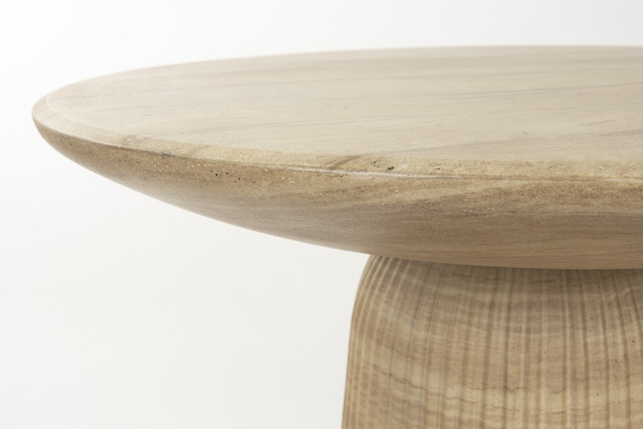 90 cm Round Stone-Effect Concrete Dining Table - BRISON Dutchbone