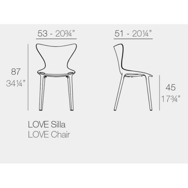 Sedia da pranzo per esterni bianca Vondom - LOVE