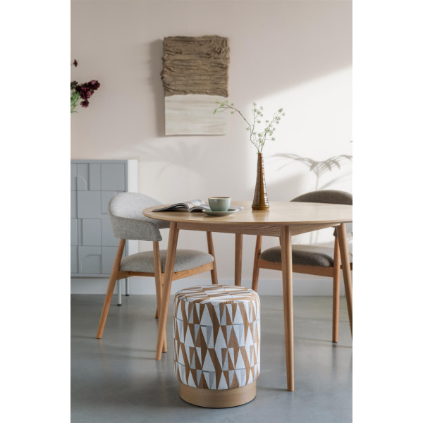 Pouf in tessuto Ziggy beige | Seduta di design Mathi Design