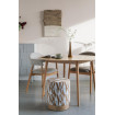 Beige Ziggy Fabric Pouf Stool | Designer Seat by Mathi Design