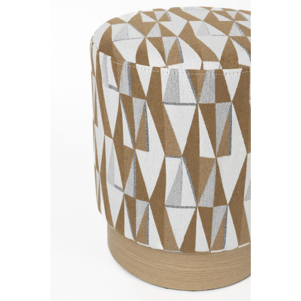 Taburete puf de tela Ziggy beige | Asiento de diseño Mathi Design