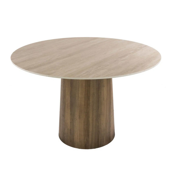 Table ronde avec plateau en Travertin