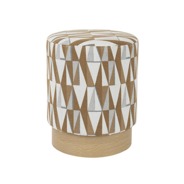 Taburete puf de tela Ziggy beige | Asiento de diseño Mathi Design