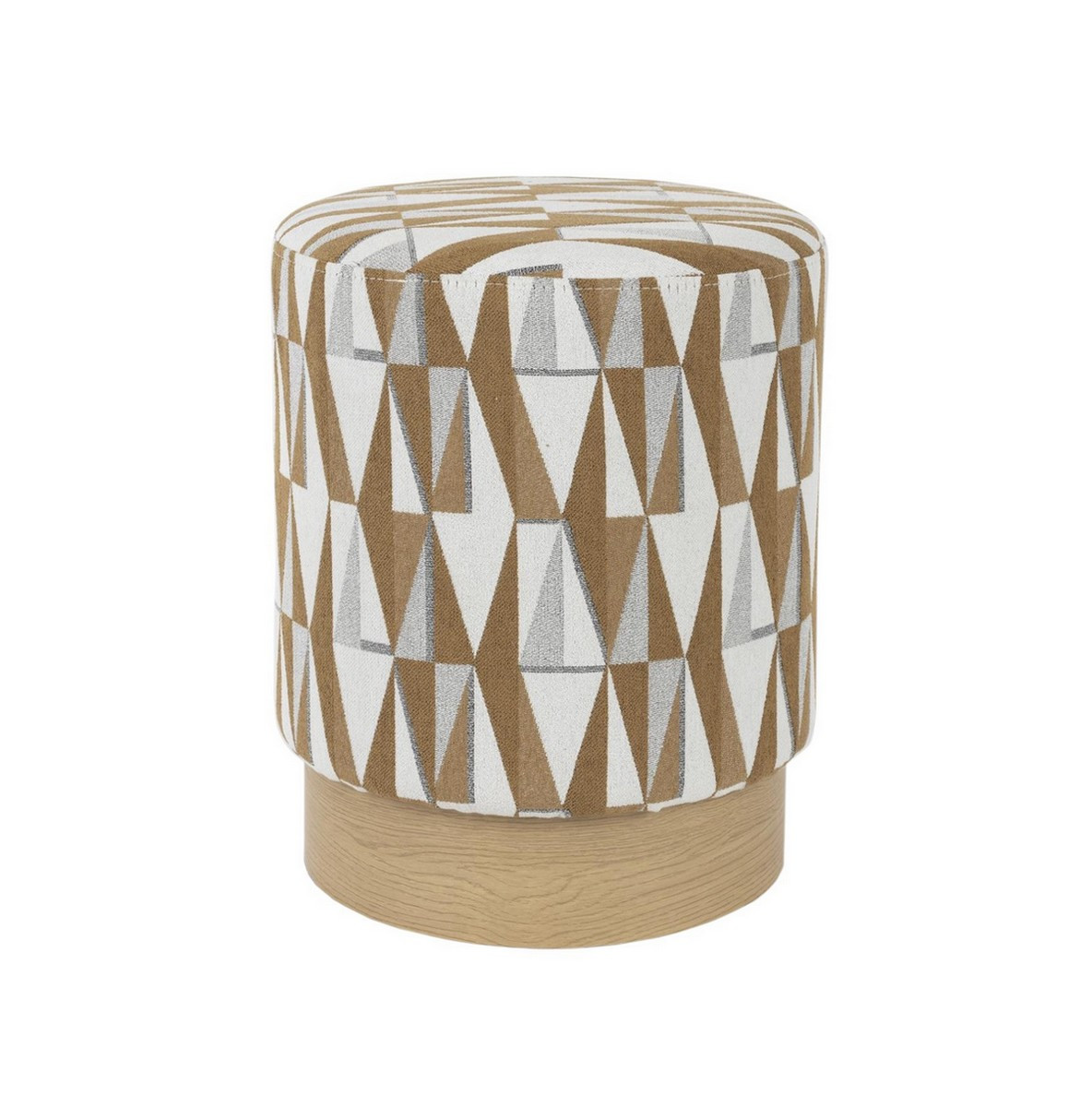 Tabouret pouf Ziggy en tissu beige