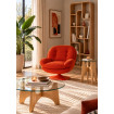 Sessel „Memento“ aus dunkelorangem Stoff