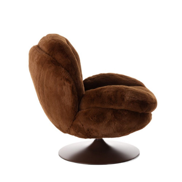 Brauner Sessel in Pelzoptik „MEMENTO“