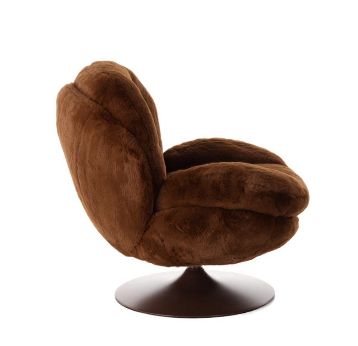 Sillón con efecto piel de animal marrón MEMENTO