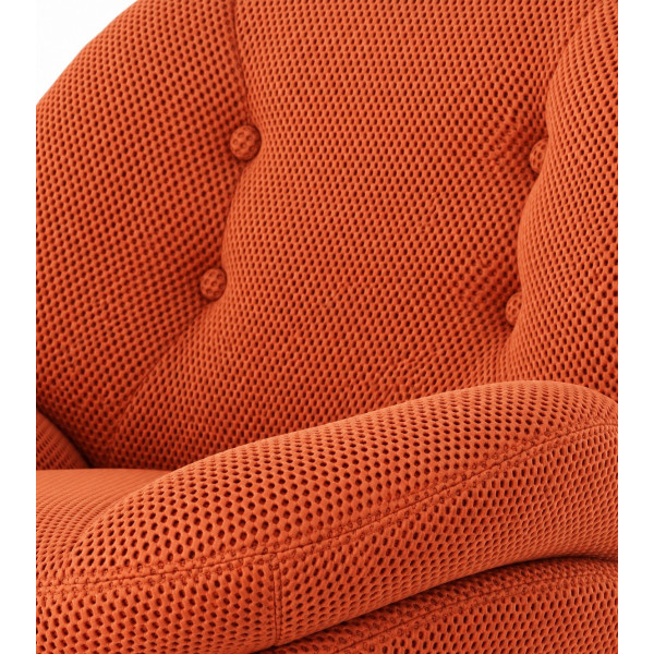 Sessel „Memento“ aus dunkelorangem Stoff