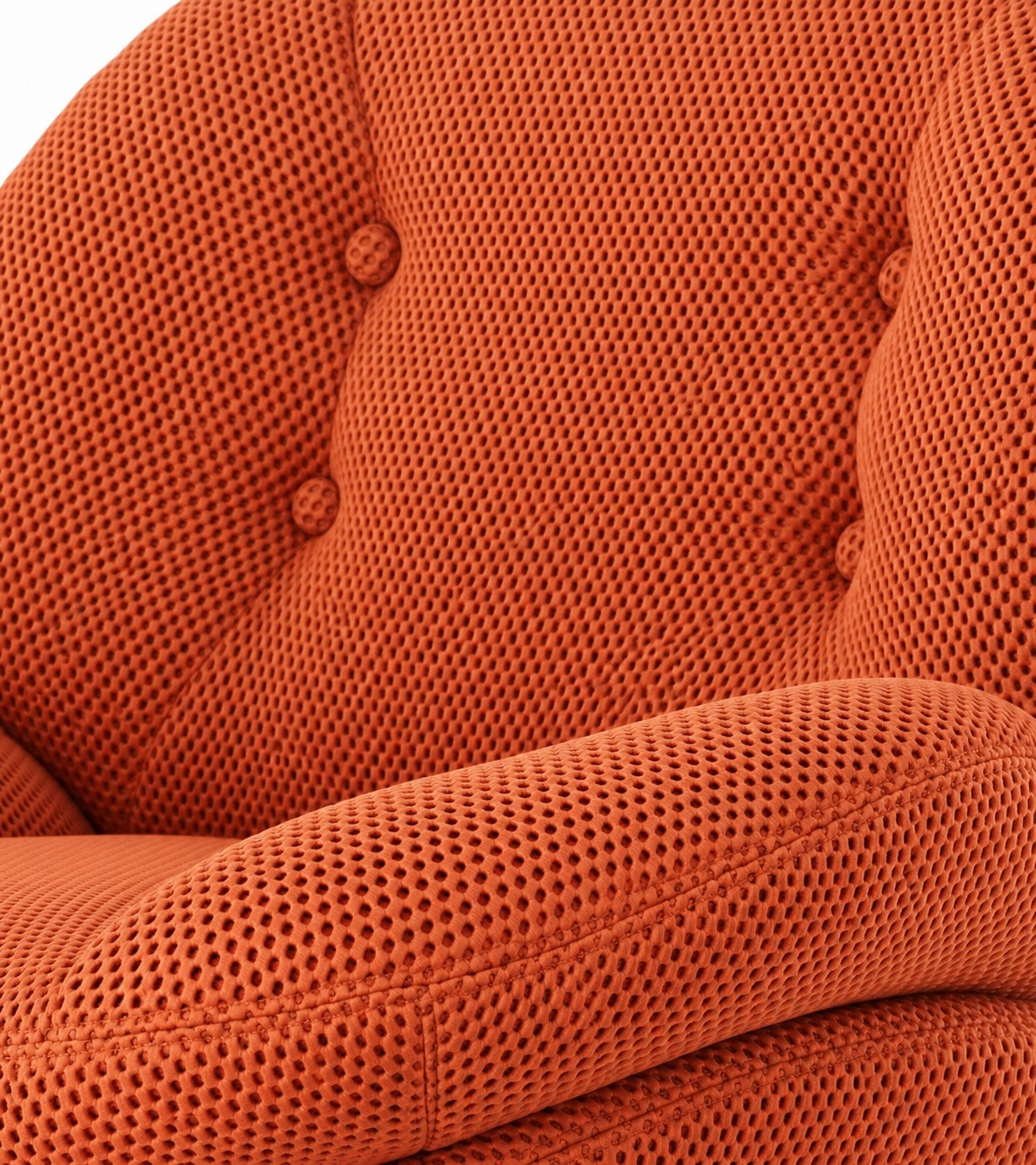 Memento Armchair in Dark Orange Fabric