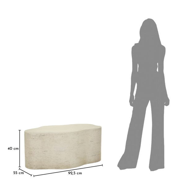 CLOUD Beige Stone-Effect Cloud-Shaped Coffee Table – L92 cm