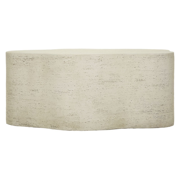 CLOUD Beige Stone-Effect Cloud-Shaped Coffee Table – L92 cm